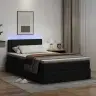 Gulta Ar Uzglabāšanas Vietu Un Led Melna 120 X 190 Cm Vidaxl