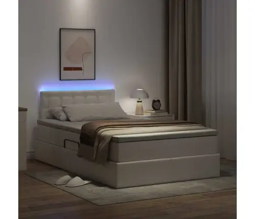 Lova Su Daiktų Laikymo Vieta Ir Led Švari Balta 120 X 200 Cm