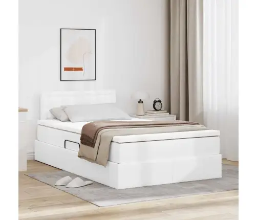 Lova Su Daiktų Laikymo Vieta Ir Led Švari Balta 120 X 200 Cm