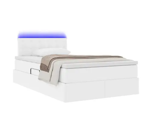 Lova Su Daiktų Laikymo Vieta Ir Led Švari Balta 120 X 200 Cm