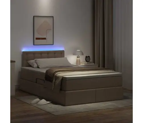 Gulta Ar Led Sloksnes Lukturiem Kafija 120 X 200 Cm Pvc Vidaxl