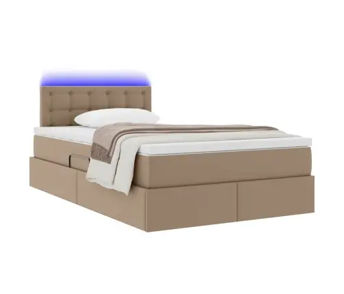 Gulta Ar Led Sloksnes Lukturiem Kafija 120 X 200 Cm Pvc Vidaxl