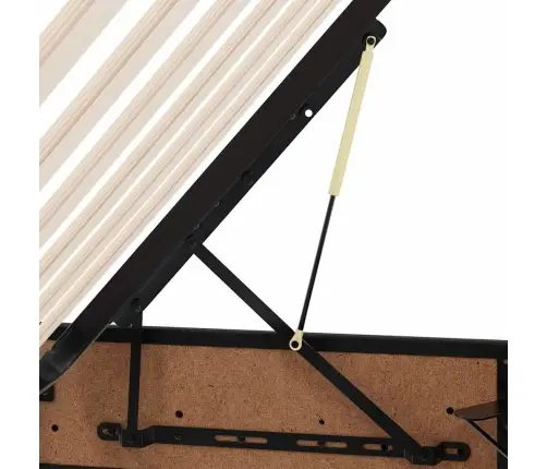 Led-Valgusega Hoiuvoodi Madratsiga Must 140 X 190 Cm Kunstnahk