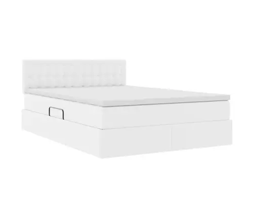 Lova Su Daiktų Laikymo Vieta Ir Led Švari Balta 140 X 190 Cm