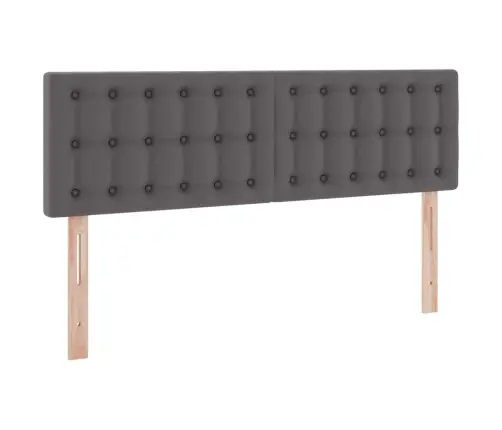 Gulta Ar Led Sloksnes Lukturiem Pelēka 140 X 190 Cm Pvc Vidaxl
