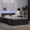 Gulta Ar Led Sloksnes Lukturiem Pelēka 140 X 200 Cm Pvc Vidaxl