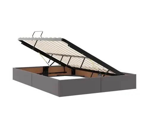 Gulta Ar Led Sloksnes Lukturiem Pelēka 140 X 200 Cm Pvc Vidaxl