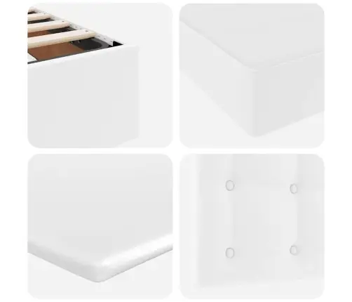 Gulta Ar Uzglabāšanas Vietu Un Led Tīra Balta 180 X 200 Cm Vidaxl