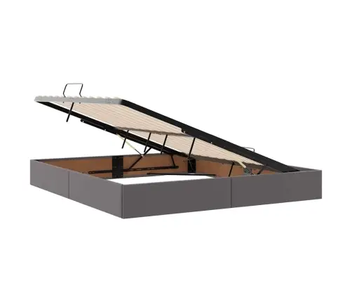 Gulta Ar Led Sloksnes Lukturiem Pelēka 180 X 200 Cm Pvc Vidaxl