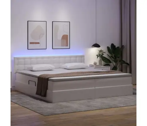 Gulta Ar Led Sloksnes Lukturiem Gaiši Pelēks 200 X 200 Cm Pvc Vidaxl