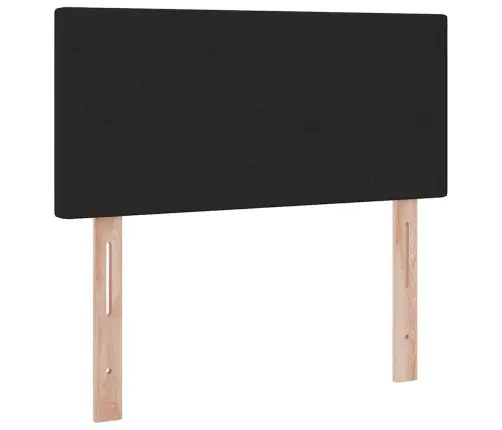 Gulta Ar Uzglabāšanas Vietu Un Led Melna 90 X 200 Cm Audums Vidaxl