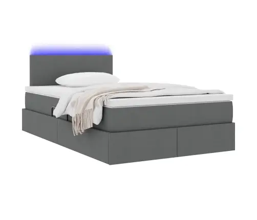 Led-Valgusega Hoiuvoodi Peaga Tumehall 120 X 190 Cm Polüester