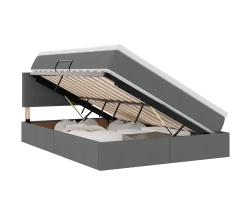 Lova Su Daiktų Laikymo Vieta Ir Led Tamsiai Pilka 140 X 190 Cm