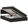 Gulta Ar Led Sloksnes Lukturiem Melna 140 X 190 Cm Audums Vidaxl