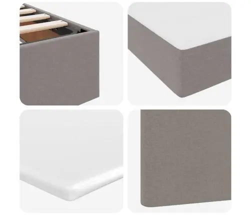 Lova Su Daiktų Laikymo Vieta Ir Led Taupe 140 X 190 Cm