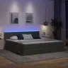 Gulta Ar Galvas Klāju Tumši Pelēks 200 X 200 Cm Audums Vidaxl
