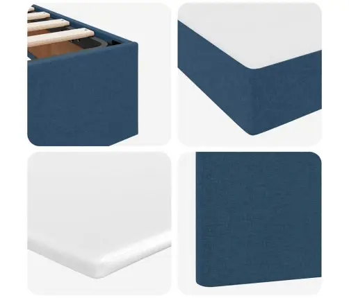 Gulta Ar Led Sloksnes Lukturiem Zila 200 X 200 Cm Audums Vidaxl