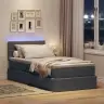 Lova Su Daiktų Laikymo Vieta Ir Led Tamsiai Pilka 90 X 190 Cm