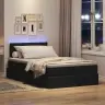 Gulta Ar Uzglabāšanas Vietu Un Led Melna 120 X 190 Cm Vidaxl