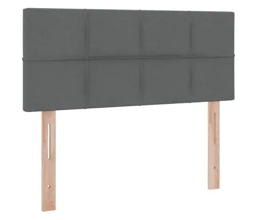 Gulta Ar Galvas Klāju Tumši Pelēks 120 X 200 Cm Audums Vidaxl