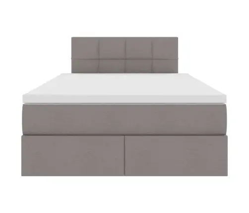 Gulta Ar Led Sloksnes Lukturiem Pelēkbrūna 120 X 200 Cm Audums Vidaxl