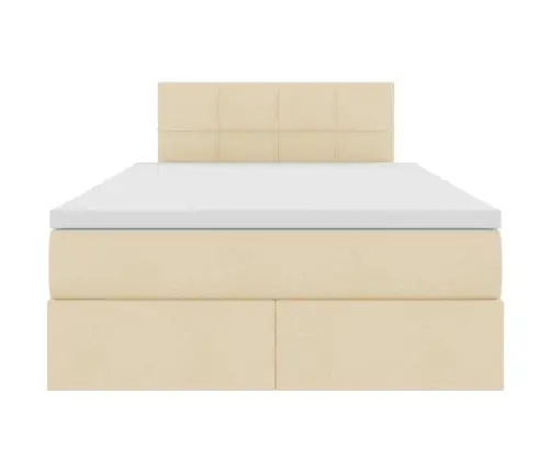 Gulta Ar Led Sloksnes Lukturiem Krēms 120 X 200 Cm Audums Vidaxl