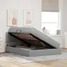 Lova Su Daiktų Laikymo Vieta Ir Led Šviesiai Pilka 140 X 190 Cm