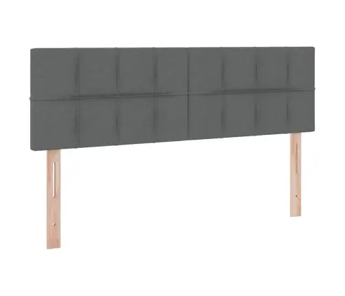 Gulta Ar Galvas Klāju Tumši Pelēks 140 X 190 Cm Audums Vidaxl