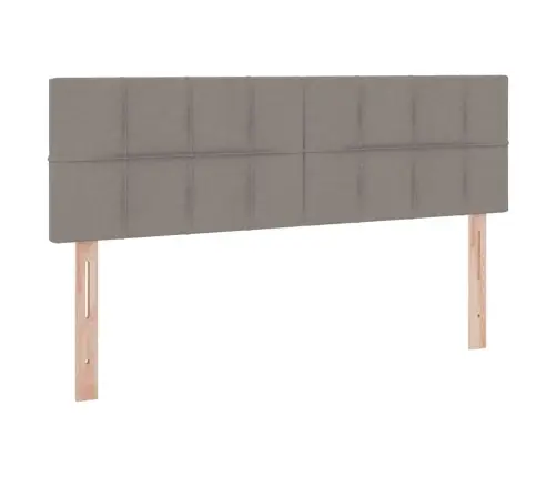 Gulta Ar Led Sloksnes Lukturiem Pelēkbrūna 140 X 200 Cm Audums Vidaxl