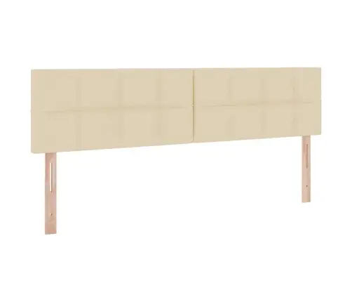 Gulta Ar Led Sloksnes Lukturiem Krēms 160 X 200 Cm Audums Vidaxl