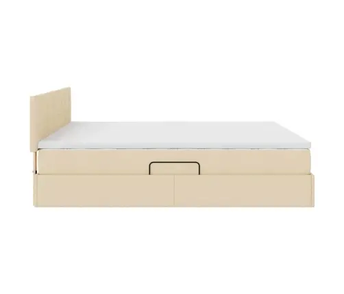 Gulta Ar Led Sloksnes Lukturiem Krēms 160 X 200 Cm Audums Vidaxl