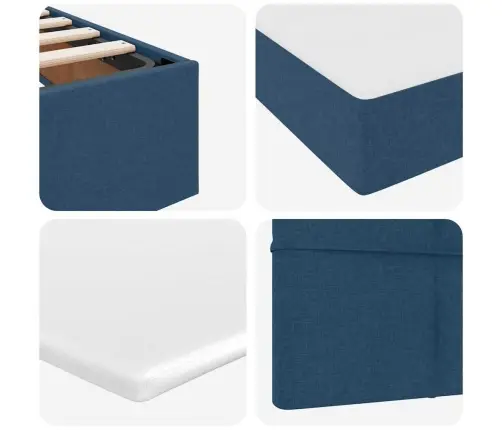 Gulta Ar Led Sloksnes Lukturiem Zila 180 X 200 Cm Audums Vidaxl