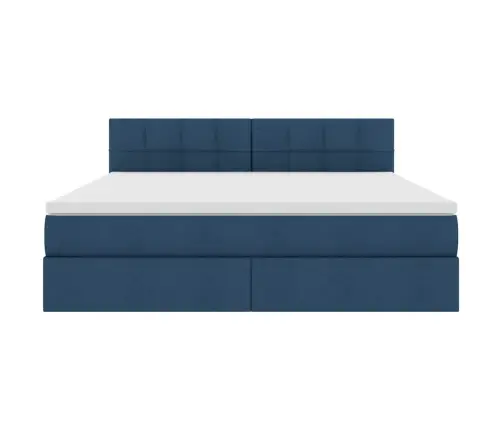 Gulta Ar Led Sloksnes Lukturiem Zila 180 X 200 Cm Audums Vidaxl