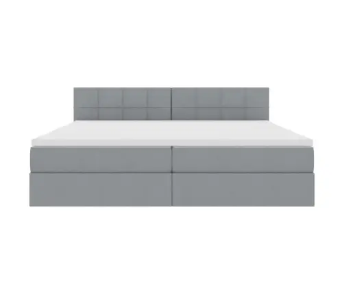 Lova Su Daiktų Laikymo Vieta Ir Led Šviesiai Pilka 200 X 200 Cm