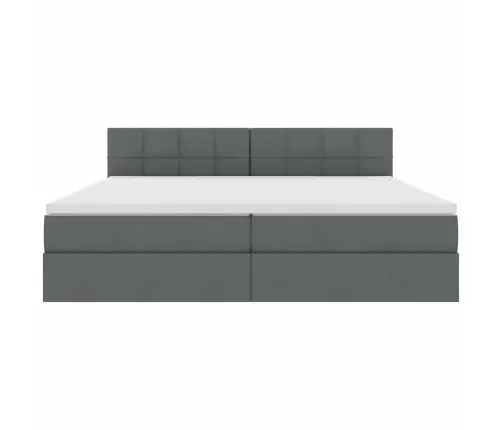 Lova Su Galvūgalio Tamsiai Pilka 200 X 200 Cm Audinys