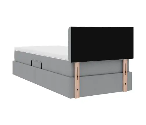 Gulta Ar Uzglabāšanas Vietu Un Led Gaiši Pelēks 100 X 200 Cm Vidaxl