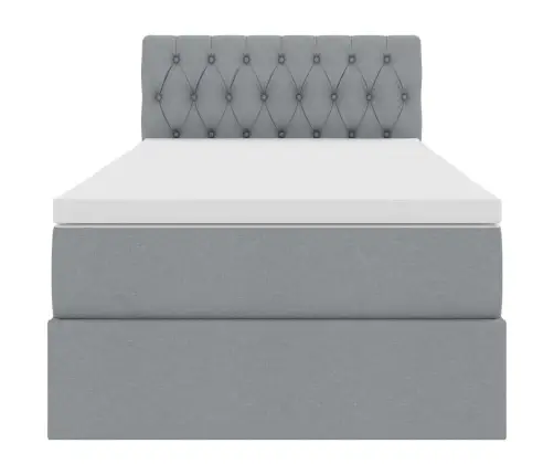 Gulta Ar Uzglabāšanas Vietu Un Led Gaiši Pelēks 100 X 200 Cm Vidaxl