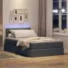 Gulta Ar Uzglabāšanas Vietu Un Led Tumši Pelēks 120 X 190 Cm Vidaxl