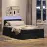 Gulta Ar Uzglabāšanas Vietu Un Led Melna 120 X 190 Cm Vidaxl