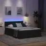 Gulta Ar Led Sloksnes Lukturiem Melna 140 X 190 Cm Audums Vidaxl