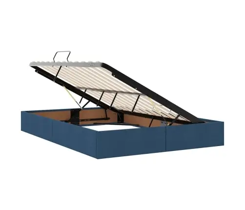 Lova Su Daiktų Laikymo Vieta Ir Led Mėlyna 140 X 190 Cm