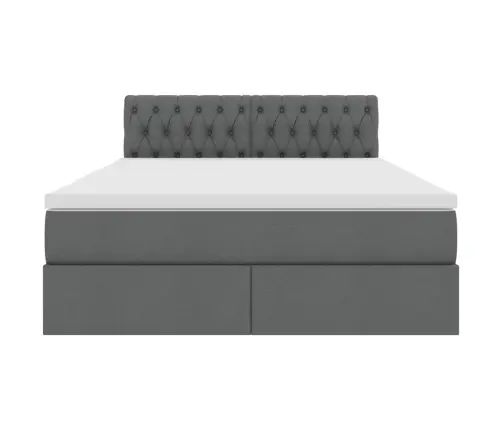 Lova Su Daiktų Laikymo Vieta Ir Led Tamsiai Pilka 140 X 200 Cm