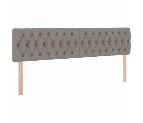 Gulta Ar Led Sloksnes Lukturiem Pelēkbrūna 160 X 200 Cm Audums Vidaxl