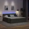 Lova Su Daiktų Laikymo Vieta Ir Led Tamsiai Pilka 180 X 200 Cm