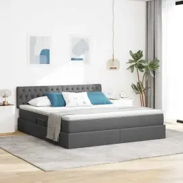 Lova Su Daiktų Laikymo Vieta Ir Led Tamsiai Pilka 180 X 200 Cm Lova Su Daiktų Laikymo Vieta Ir Led Tamsiai Pilka 180 X 200 Cm