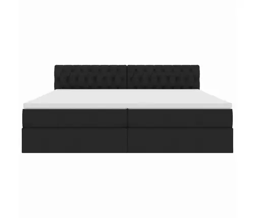 Gulta Ar Led Sloksnes Lukturiem Melna 200 X 200 Cm Audums Vidaxl