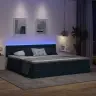 Gulta Ar Led Sloksnes Lukturiem Zila 200 X 200 Cm Audums Vidaxl