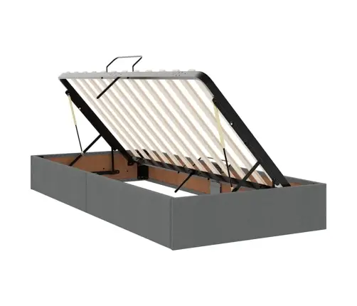 Led-Valgusega Hoiuvoodi Madratsiga Tumehall 90 X 190 Cm Kangas