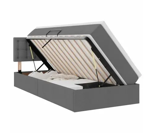 Led-Valgusega Hoiuvoodi Madratsiga Tumehall 90 X 190 Cm Kangas