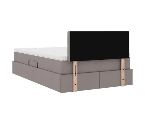 Gulta Ar Uzglabāšanas Vietu Un Led Pelēkbrūna 120 X 190 Cm Vidaxl